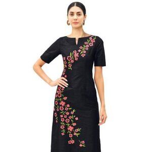 ✨ eShakti Floral Vine Embroidery Dupioni Sheath Dress (Style CL0099910) ✨